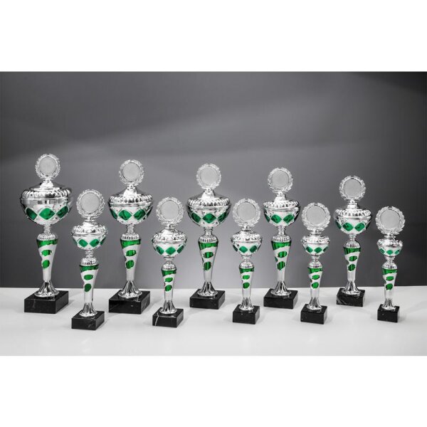 Pokal Silber-Grün Karolin für Team-Erfolge und gemeinsame Meilensteine