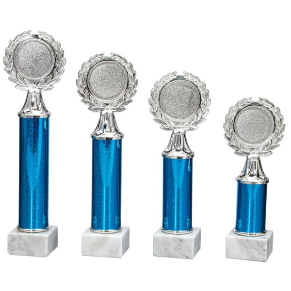 Trophäe Blau-Silber Jacek für Bühne, Podium und Präsentation