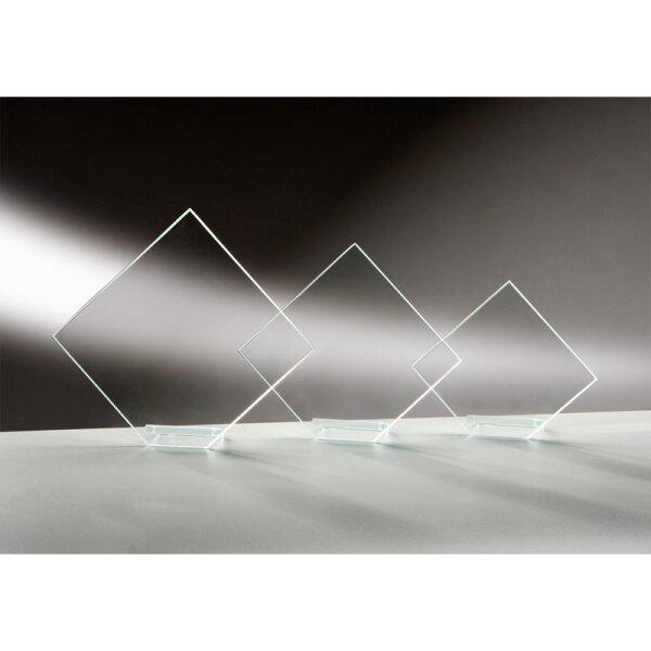 Glastrophäe Raute Neutral Käte für Ehrungen im Team, im Verein und im Betrieb