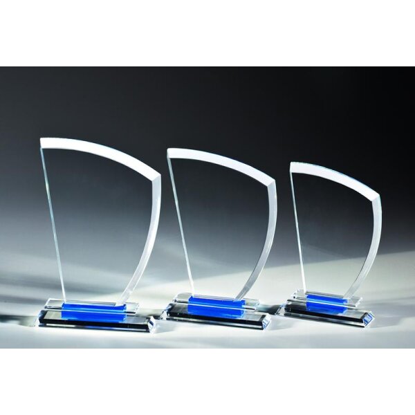 Glastrophäe White Glas Reinhilde für Meisterschaften und Qualifikationen