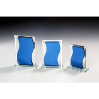 Glastrophäe Blau Caren für Wettbewerbe jeder...
