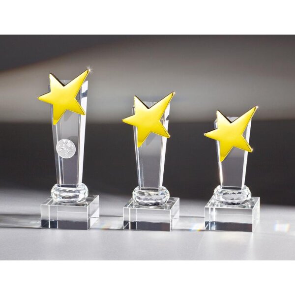 Kristallglas mit Metallstern go Pamela für Stadtfeste, Aktionen und lokale Wettbewerbe