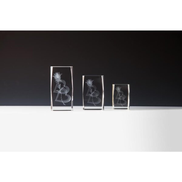 Kristallglas 3d-Herzrose Hannelore für Ehrentage, Danksagungen und Anerkennung