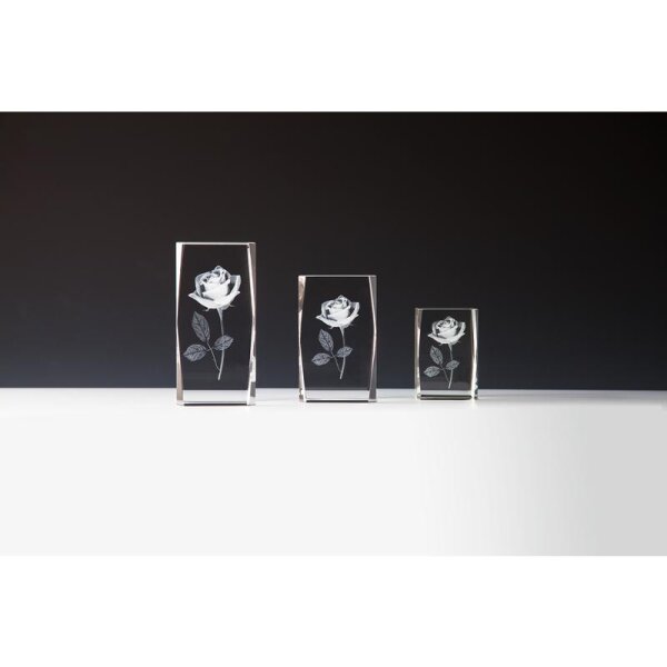 Kristallglas 3d-Rose Lili für kleine und große Siegerlisten