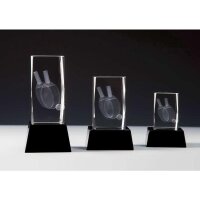 Kristallglas 3d-Tischt Nora für Ehrungen im Team, im...