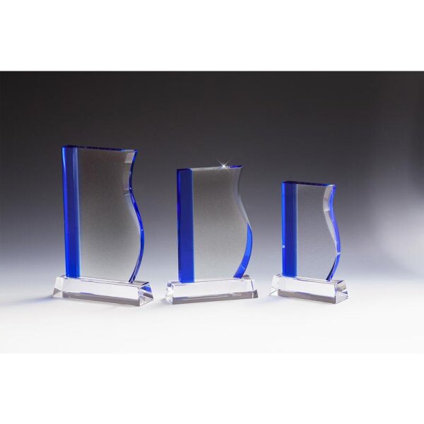 Kristallglas Blau Höhe Leonardo für Team-Erfolge und gemeinsame Meilensteine