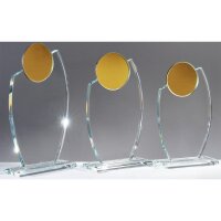 Glastrophäe runde Goldfassung Claire für...