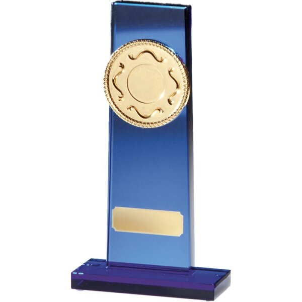 Glastrophäe Blau f. 5cm Carmine für Charity-Events und Benefizaktionen