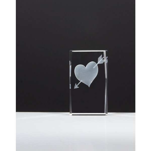 Kristallglas 3D-Herz Pfeil Diana für Meisterschaften und Qualifikationen