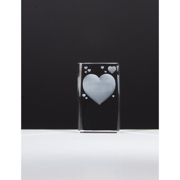 Kristallglas 3D-Herze Alwina für Schulwettbewerbe und Projektabschlüsse