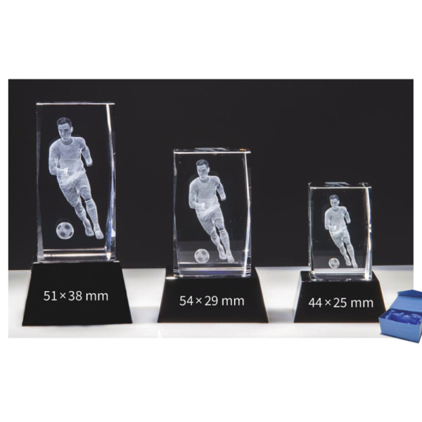 Kristallglas 3D Fußball Mareen für Pokalserien in einheitlichem Look