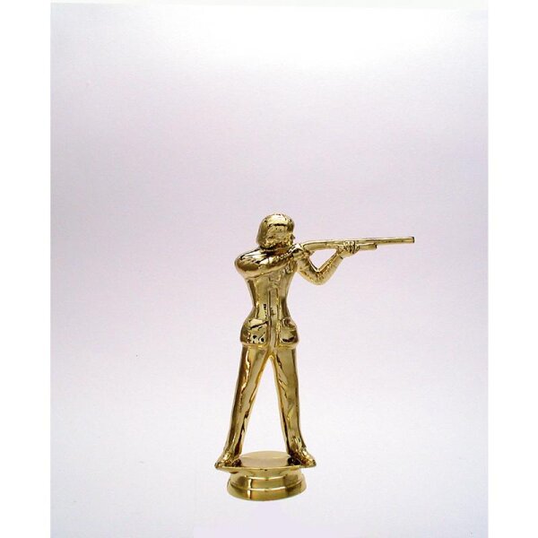 Figur Gewehrschützin Gold 128 mm Dennis für Abschlussfeiern, Galaabende und Ehrungen