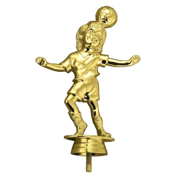 Figur Fussball Mädchen Gold 150 mm Floris für Firmenfeiern, Mitarbeiter-Awards und Erfolge