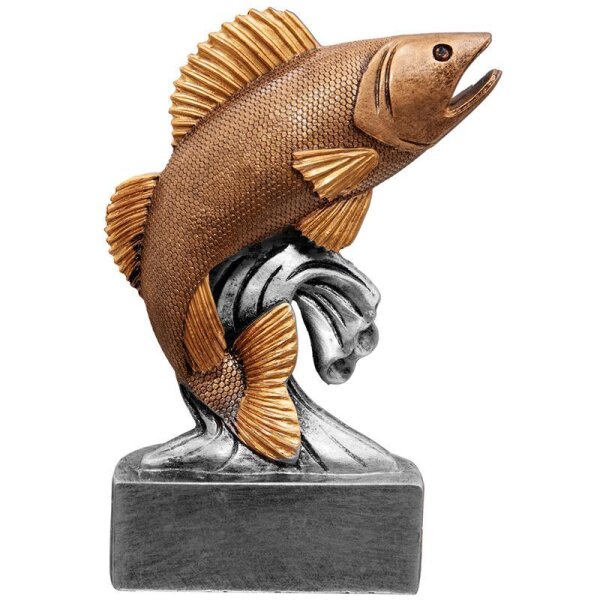 Resinfigur Fisch Zander 120 mm Piet für Ehrentage, Danksagungen und Anerkennung