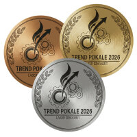 Lasergravur Emblem auf Kunststoffträger in 2...